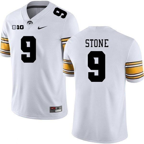 Iowa Hawkeyes #9 Geno Stone College Football Jerseys Stitched Sale-White